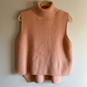 C'isa Medium Light Pink sleeveless Ribbed Turtleneck Sweater